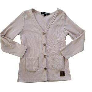 Beau Hudson Pink Ribbed Cardigan